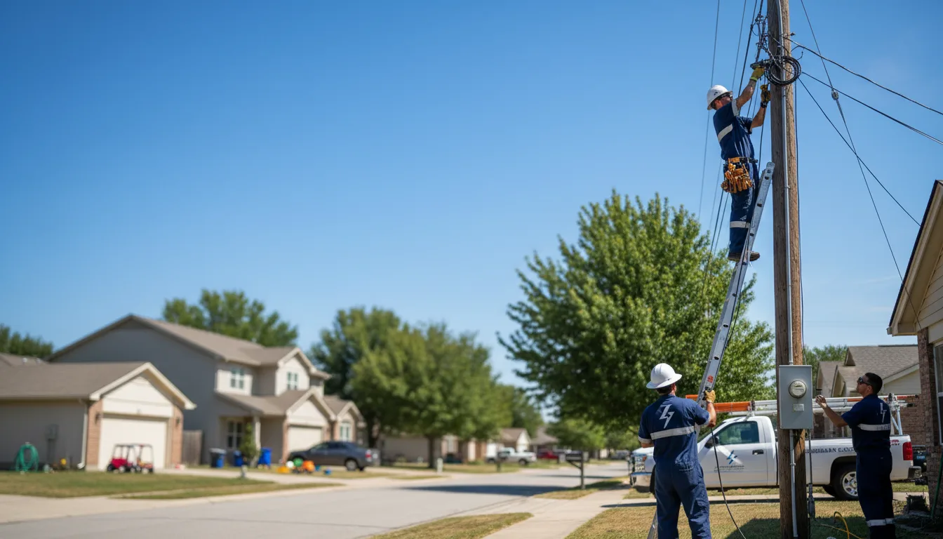Residential electrician providing installation services in Fred, TX
